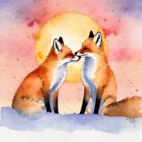 two-fox-kissing